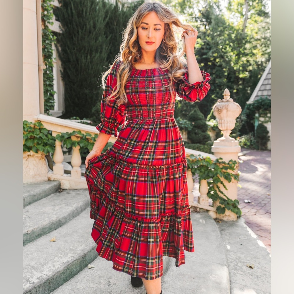 Ivy City Co MADELINE DRESS IN HOLIDAY PLAID